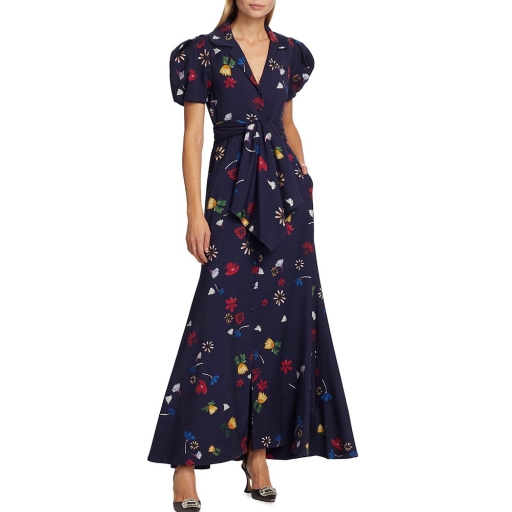 ROSIE ASSOULIN PUFF SLEEVE WOOL MAXI DRESS